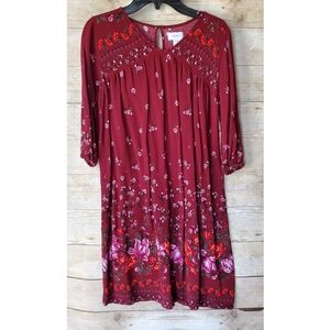 Old Navy Girls Burgandy Floral Dress